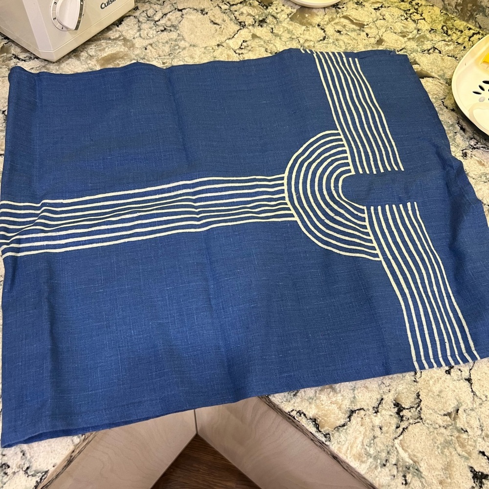 Like new Blockshop Textiles blue cloth napkins (20) and matching table runner.
